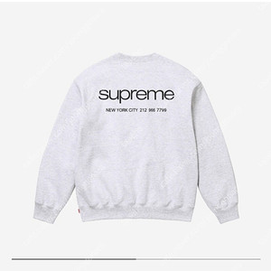 슈프림 supreme NYC 크루넥 맨투맨 애쉬 그레이 라지