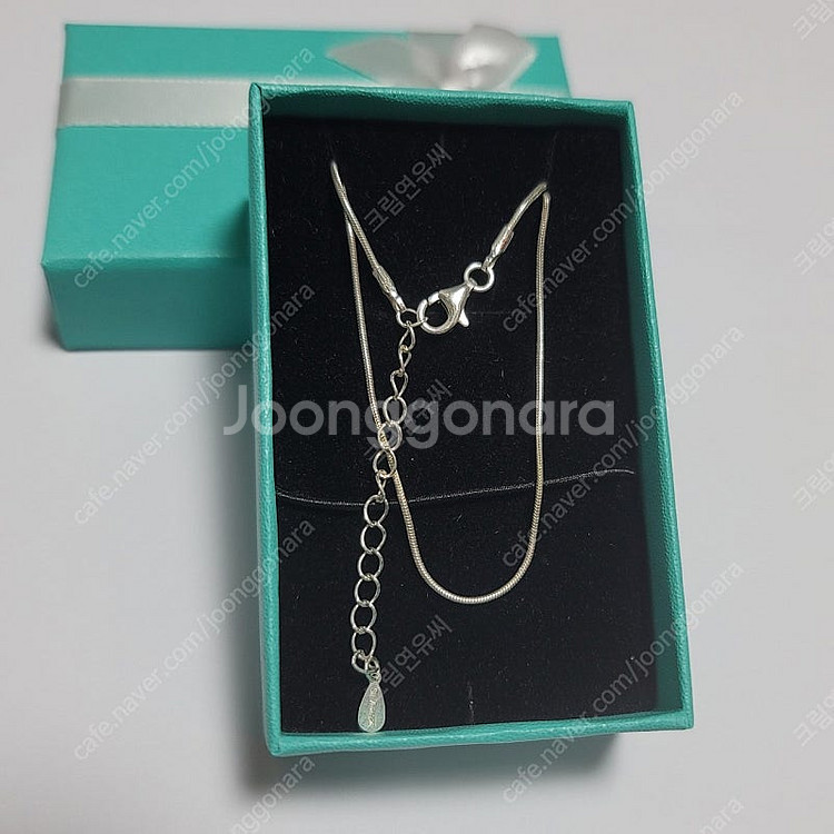 그린오닉스, 블루레이스아게이트 실버 목걸이, 실버체인--3