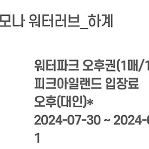 모나용평리조트 워터파크,대인/2매/오후권 팔아요