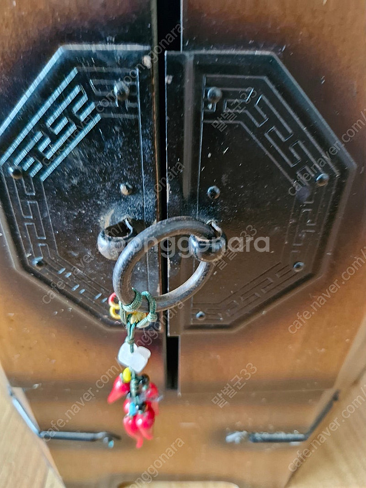 전통 나무 궤짝 팔각형 수납함 수납상자--1