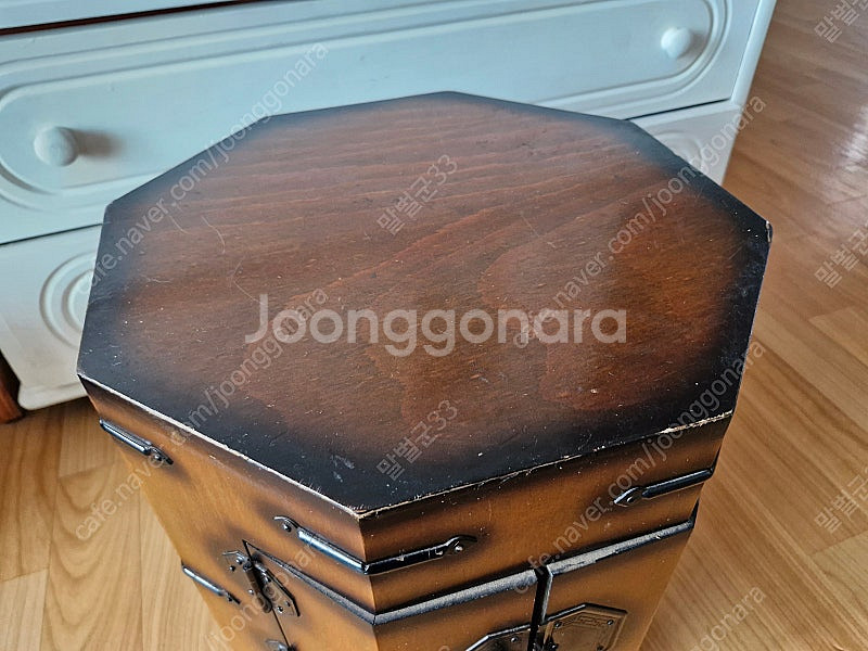 전통 나무 궤짝 팔각형 수납함 수납상자--3