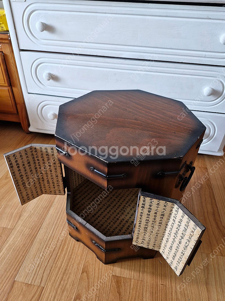 전통 나무 궤짝 팔각형 수납함 수납상자--8