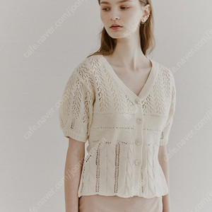 [offonstudio] 오프온스튜디오 LEAF PATTERN COTTON-BLEND CARDIGAN IVORY 새상품