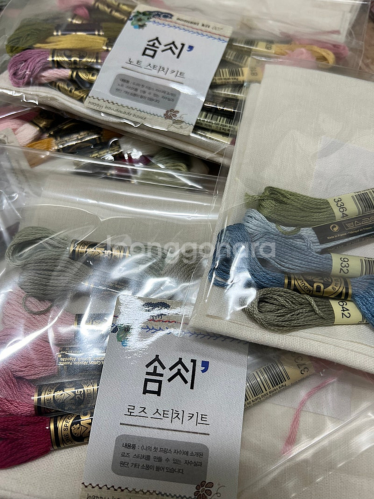 프랑스자수 diy 6개 +자수바늘세트+도서 2권 일괄판매--1