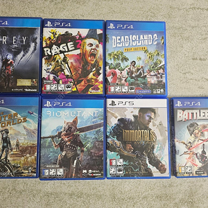 PS4/PS5 게임 판매 (데드아일랜드2, 프레이, 레이지2, 아우터월드, 바이오뮤턴츠, 이모탈즈 오브 아베움)