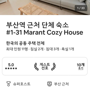 부산 부산역근처 에어비앤비 8월5일~8월9일 3박