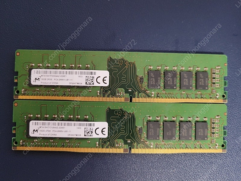 마이크론 DDR4-2666 16기가 2개 일괄 팝니다. (택포)