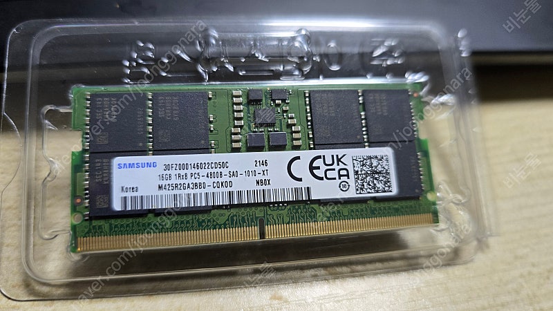 노트북용 램 삼성 DDR5 4800, 16gb 1개 팝니다