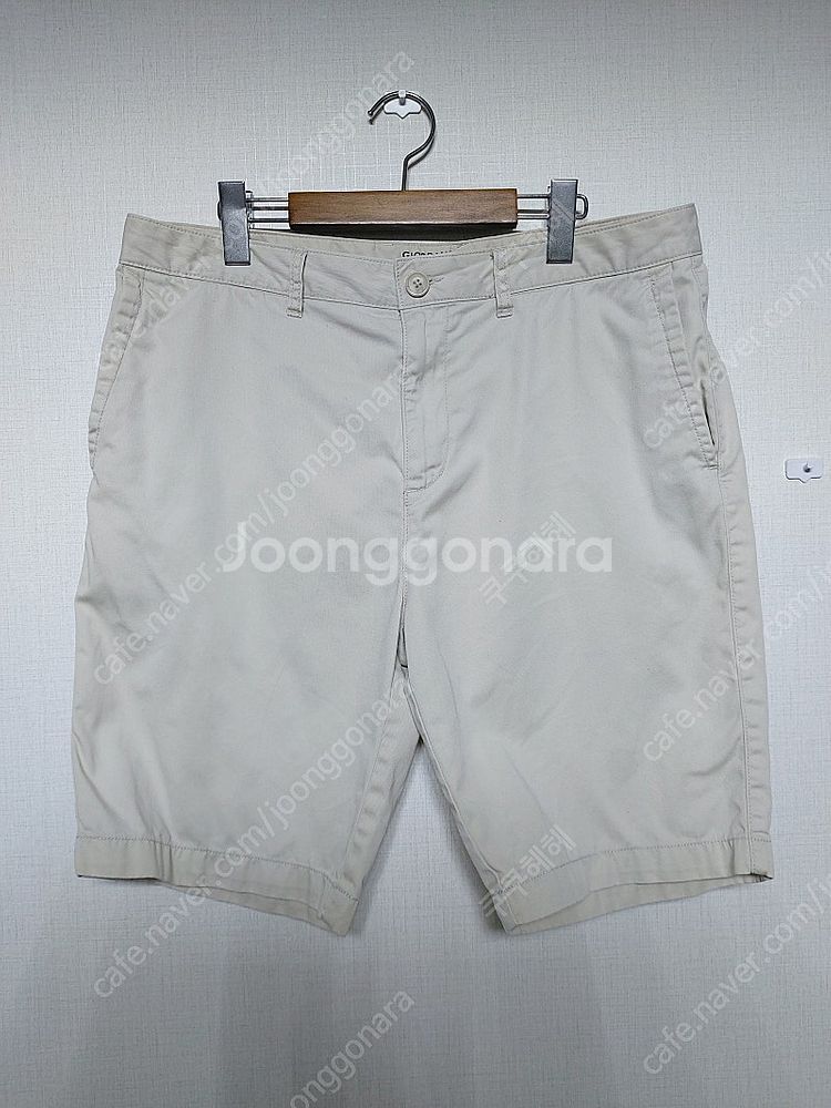 지오다노 남성버뮤다팬츠 반바지 치노 베이지 34인치 면...--0