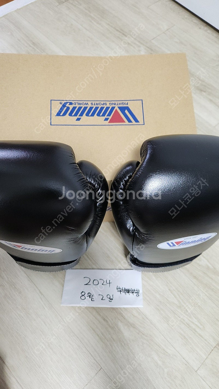 위닝 12온스 벨크로 검정글러브--3