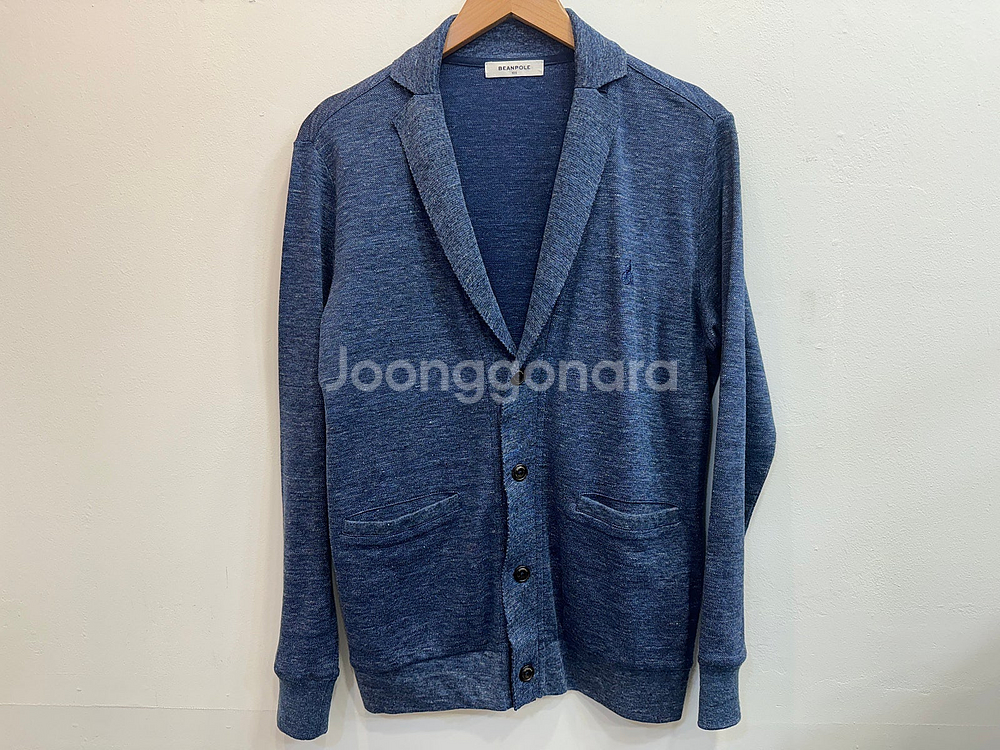 100 빈폴 네이비 봄여름용 린넨 가디건--1