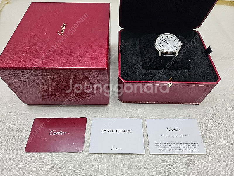 까르띠에 롱드 머스트 40mm 오토매틱 보증서 있음--0