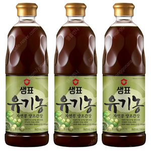 샘표 유기농 자연콩간장 860ml x 3개