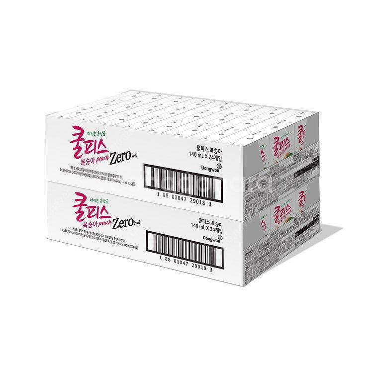 동원 쿨피스팩 제로 복숭아맛 140ml x 48개--0