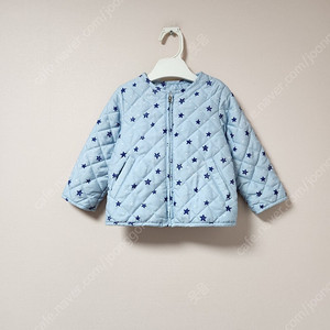 90사이즈(아동용) 해피랜드 하늘색 별무늬 도톰 간절기 자켓
