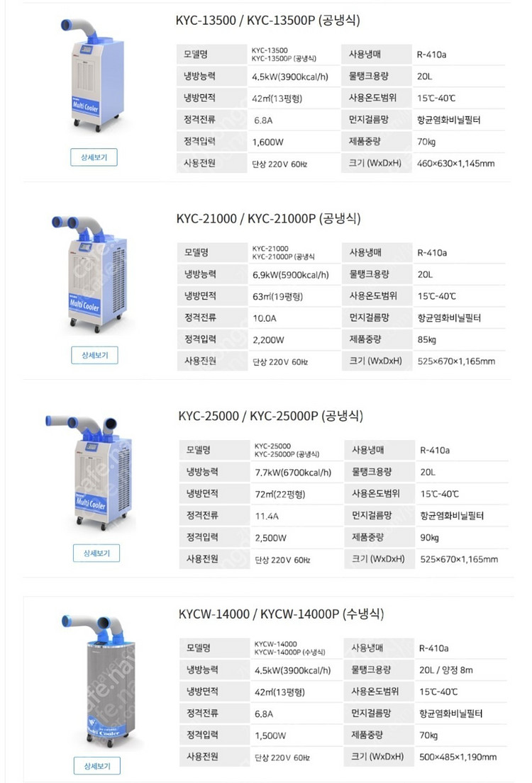 [판매]캐로스 산업용이동식에어컨/산업용제습기/냉풍기/캠...--5