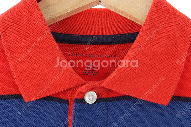 W(XS) 타미힐피거 반팔 카라 티셔츠 스트라이프 면 ...--4