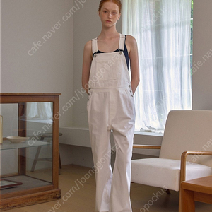 베이지보울 cotton overalls pants (white)