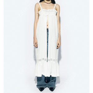 애즈이프캘리 레이스 원피스 LACE TRIM MAXI DRESS WHITE