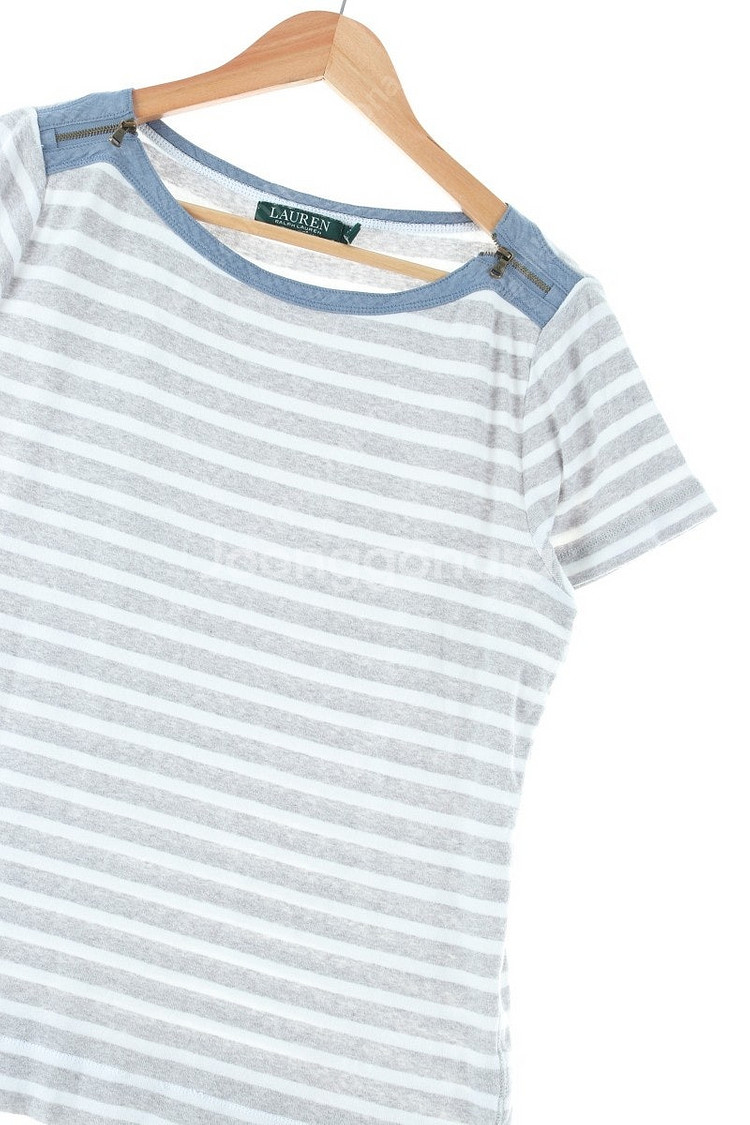 W(XL) 폴로 랄프로렌 반팔 티셔츠 그레이 스트라이프...--0