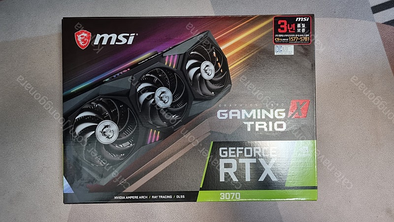 MSI 지포스 RTX 3070 게이밍 X 트리오 D6 8GB 트라이프로져2 LHR