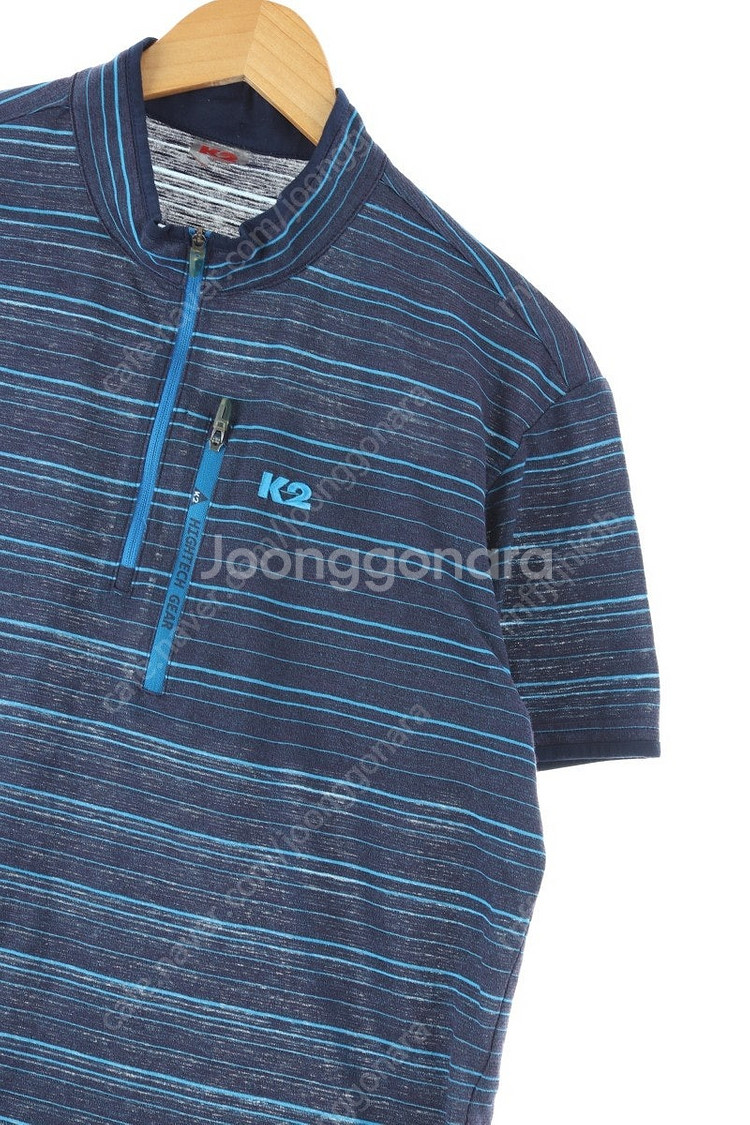 (XL) K2 케이투 반팔 카라 티셔츠 네이비 스트라이...--0