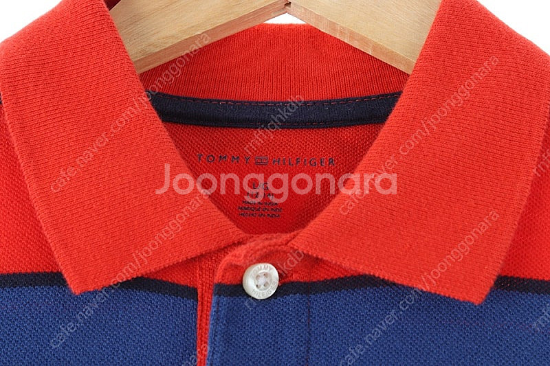 W(XS) 타미힐피거 반팔 카라 티셔츠 스트라이프 면 ...--4