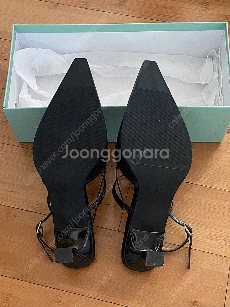햅슈 스틸레토 슬링백 메리제인 힐 구두 5cm 블랙 2...--3