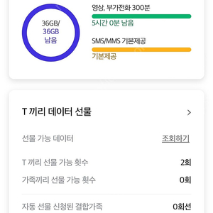 8월 SKT 데이터 2기가 판매합니다.