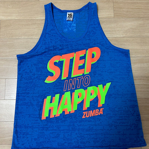 줌바웨어 Step into happy 블루탑