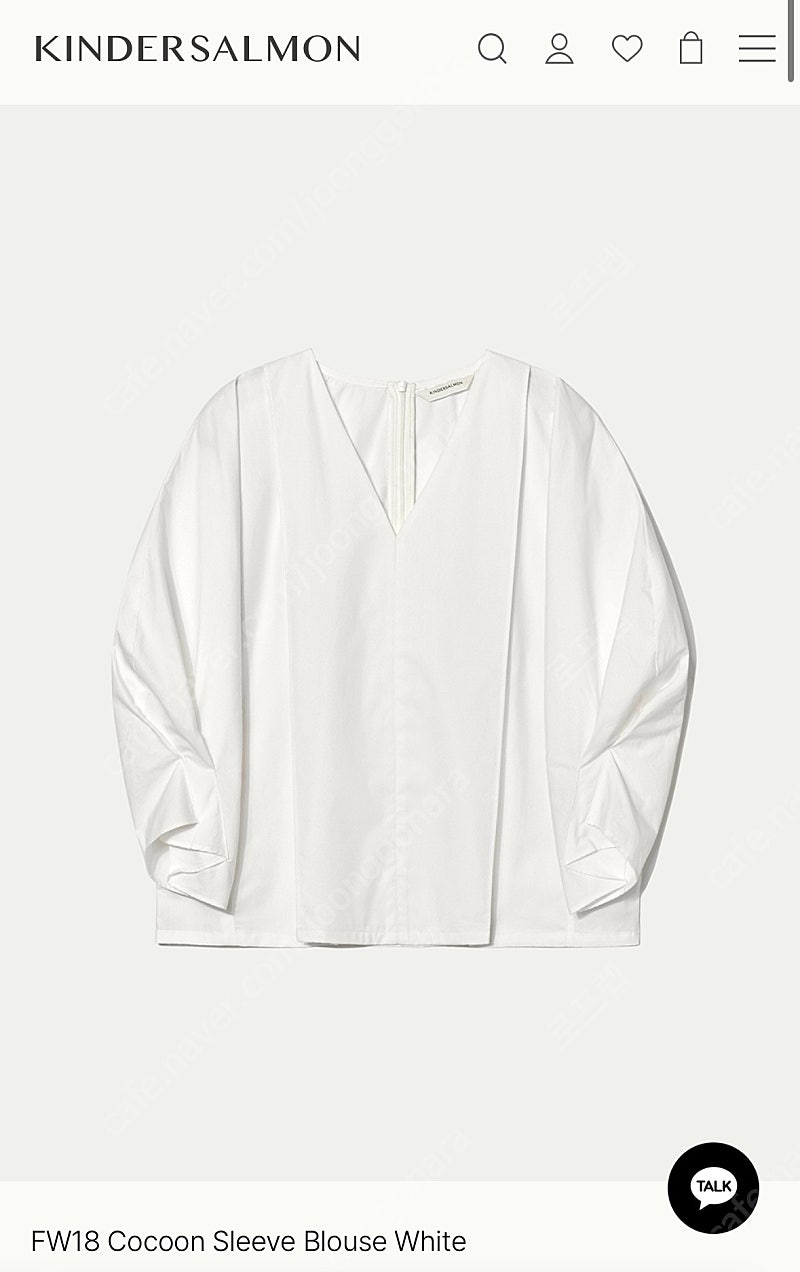 KINDERSALMON Cocoon Sleeve Blouse White 킨더살몬 블라우스