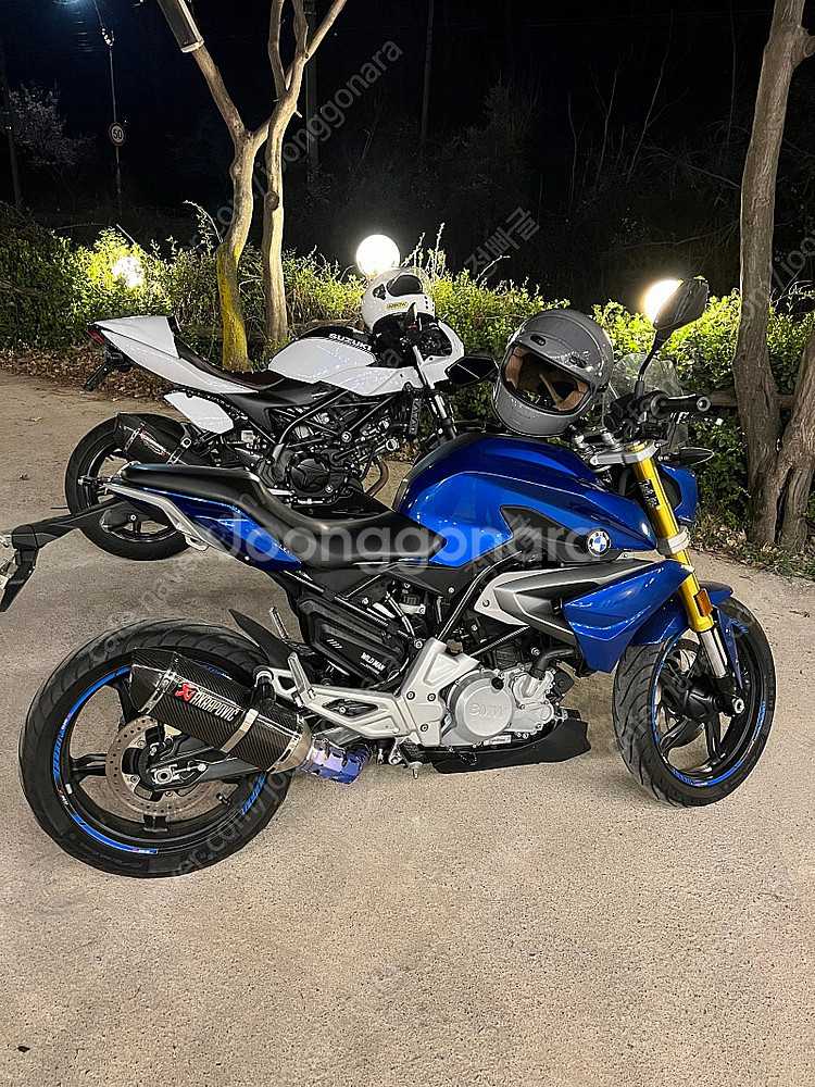BMW G-310R 블루 배기 구조변경 완--1
