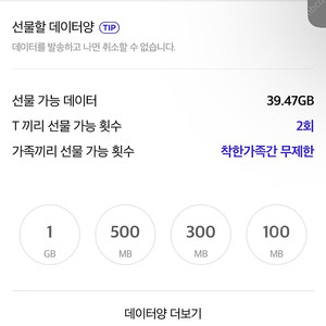 SKT 데이터 2GB 팝니다