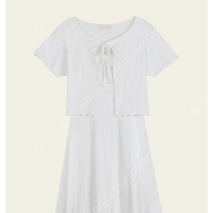 [ondemin] eyelet one-piece set_ivory