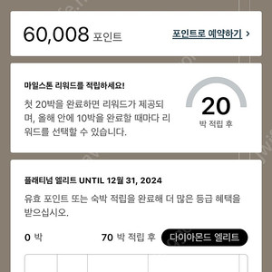 IHG 포인트 판매 6만점