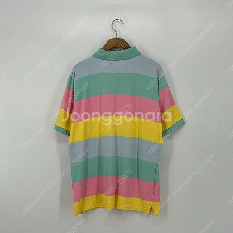 파스텔 스트라이프 반팔 카라 티셔츠 (F size / ...--1