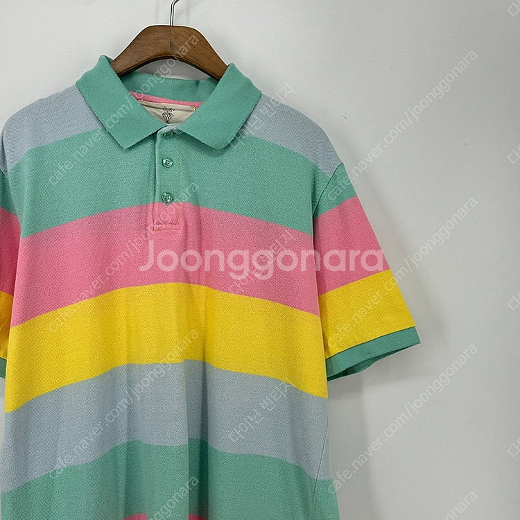 파스텔 스트라이프 반팔 카라 티셔츠 (F size / ...--3