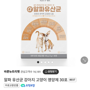 강아지 고양이 알파 유산균 영양제 정가 29500원