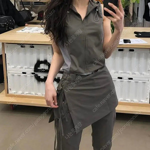 aeae String Vest + Skirt Pants (KHAKI)