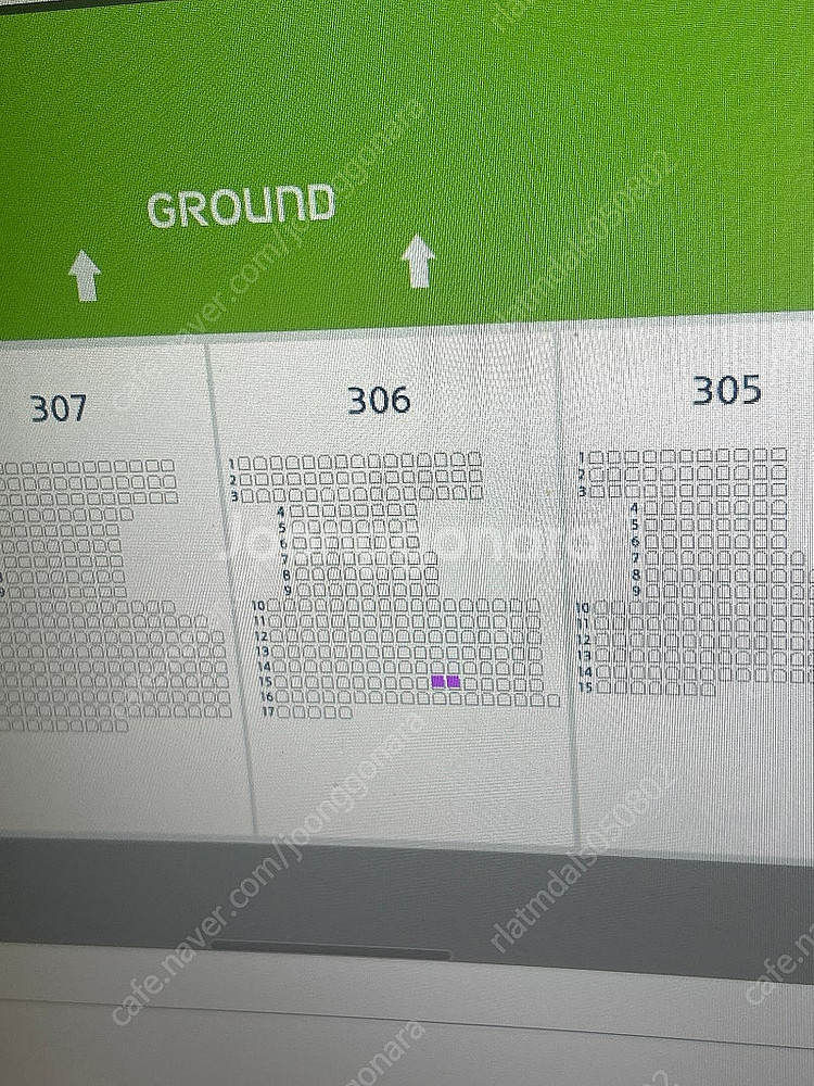 Lg 두산 6일 1루네이비석 306블럭 2연석--0