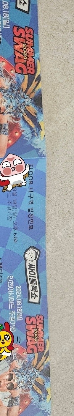 싸이 흠뻑쇼 8/18(일) 인천 스텐딩SR석 나구역 2...--1