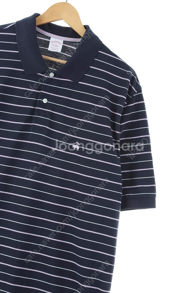 (XL) 브룩스브라더스 반팔 카라 티셔츠 스트라이프 네...--0