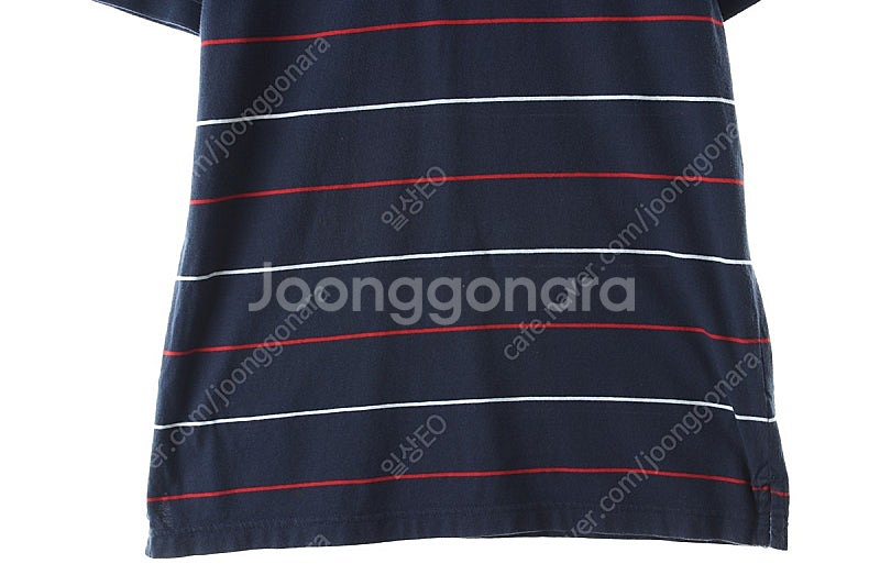 (M) 타미힐피거 반팔 카라 티셔츠 네이비 스트라이프 ...--3