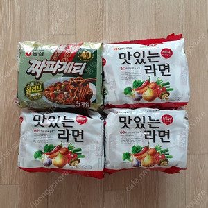 [일괄] 삼양 맛있는 라면 5입 3봉지 + 농심 짜파게티 5입 1봉지 (미개봉 새제품)