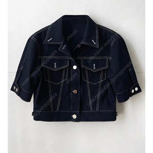 더로랑 Cotton stitch cropped jacket (half) 네이비 스몰/S