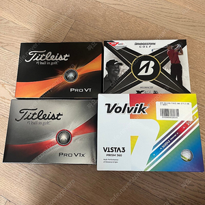 [새상품] 23년도 브랜드 골프공 12구 (타이틀리스트 PRO V1 V1X, 브리지스톤 TOUR B X 타이거우즈볼, 볼빅 Volvik 비스타3 프리즘360 회전 퍼팅라인 볼)