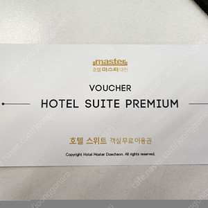 호텔마스타대천 스위트 숙박권 및 워터파크4장 팝니다
