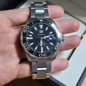 태그호이어 아쿠아레이서 300 검판 오토매틱 시계 43mm WAY201a