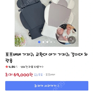 포프베베 차량용 기저귀갈이대 (새상품)