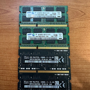 노트북용 램 ddr3 4g 4장